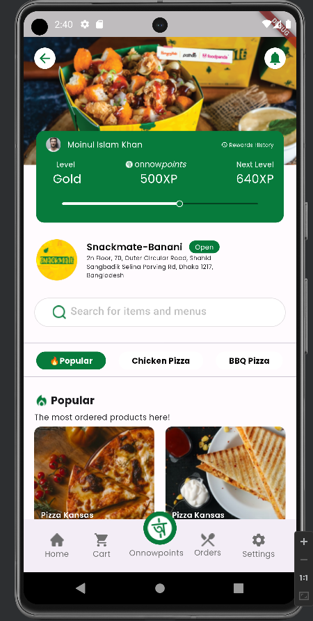 Onnow Food Delivery App